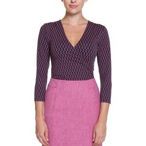 BODEN Printed Surplice Wrap Top 4